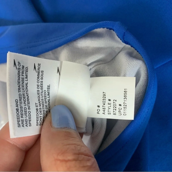 Speedo Women’s Hi  Neck Tie Neck Closure Pull On Lined One Piece Swimsuit Size 6 - Picture 11 of 16